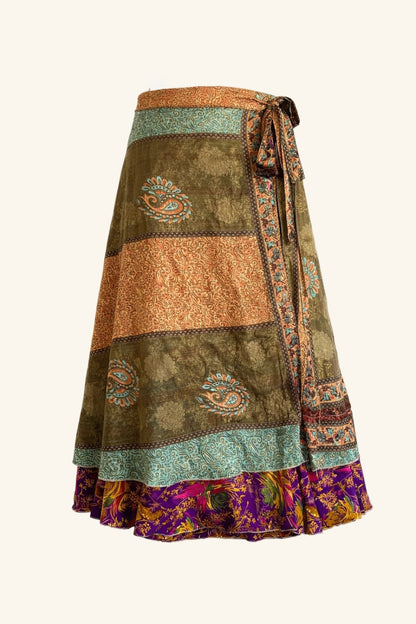 Long wrap skirt with paisley design product picture