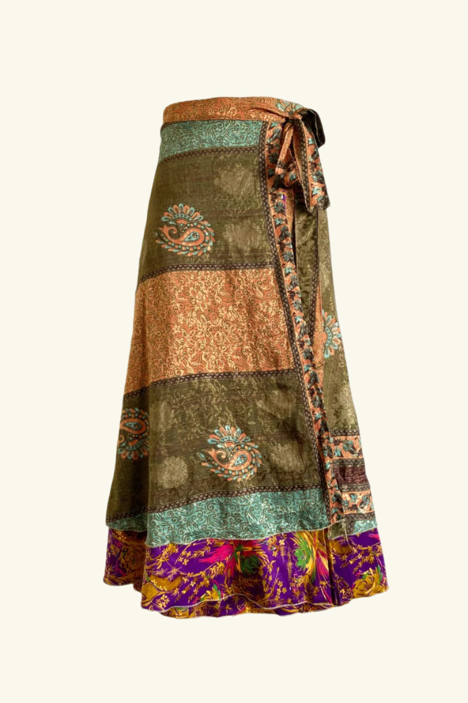 Long wrap skirt with paisley design product picture