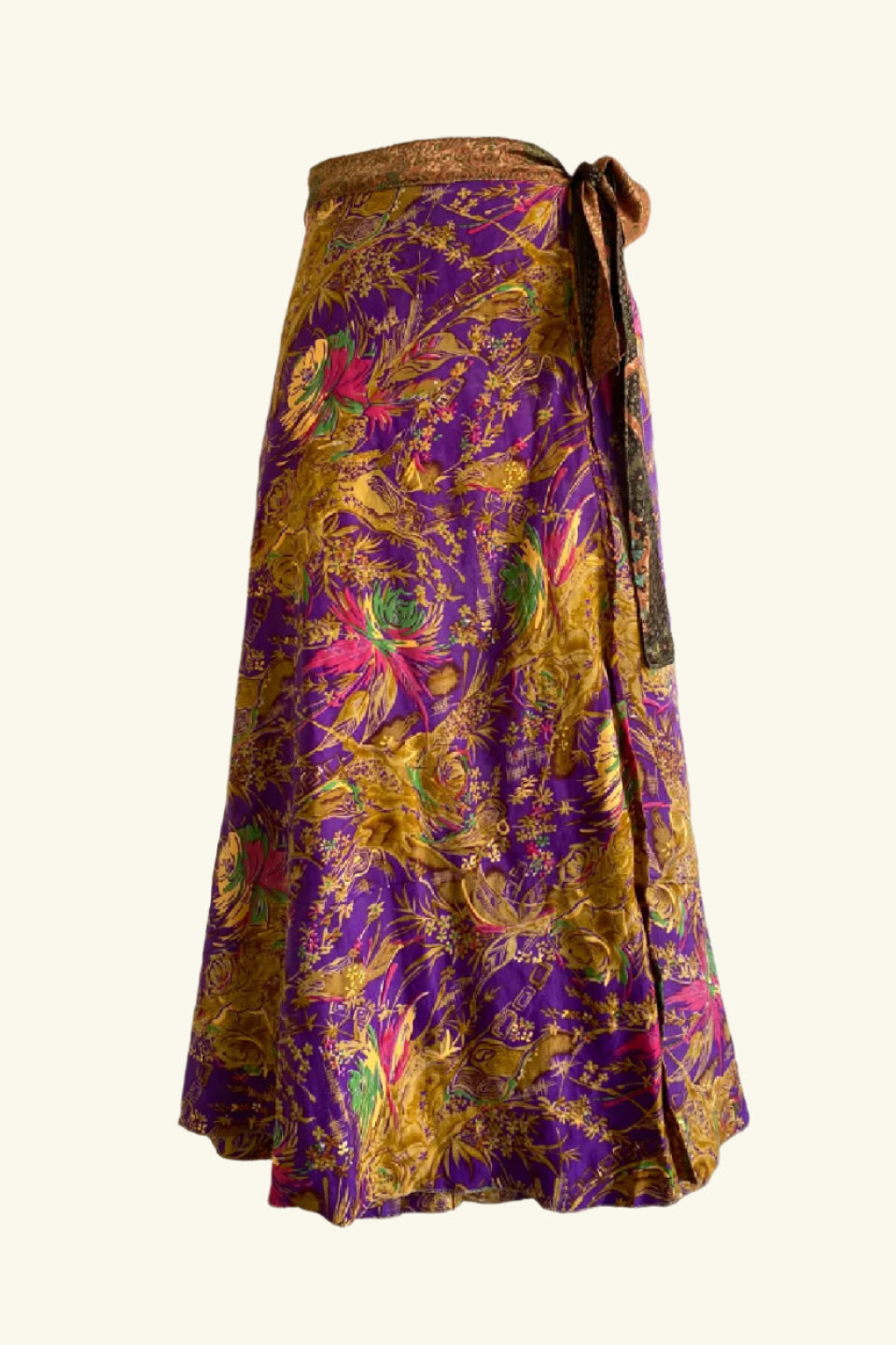 Long wrap skirt with floral design product picture