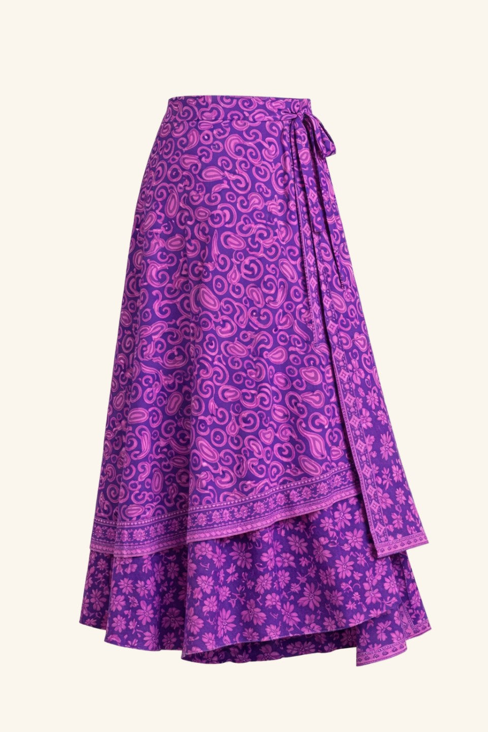 Purple patterned skirt on a white background