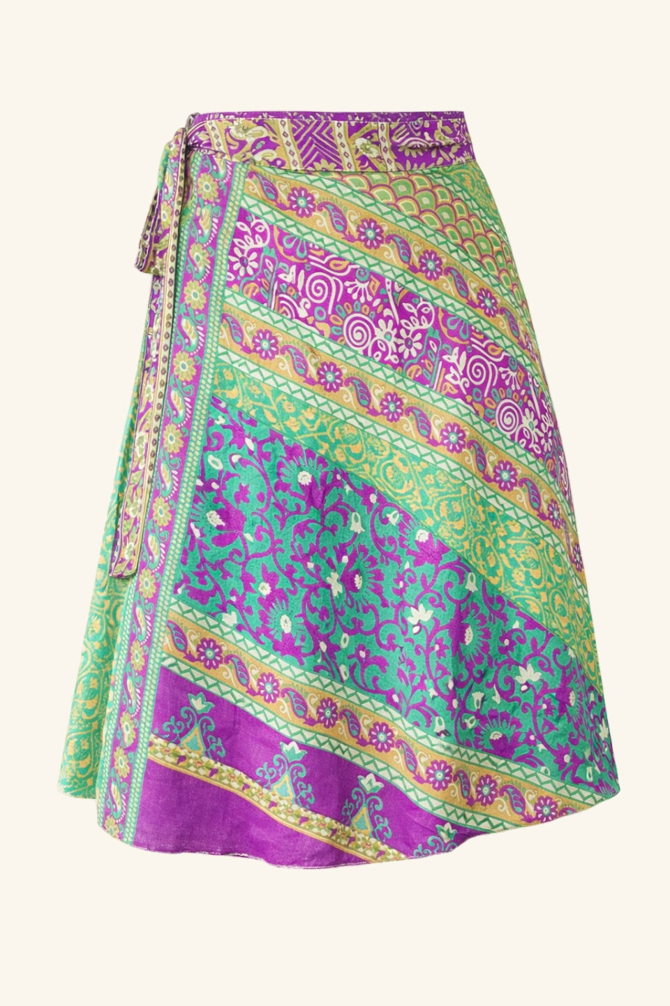 Colorful patterned skirt on a white background
